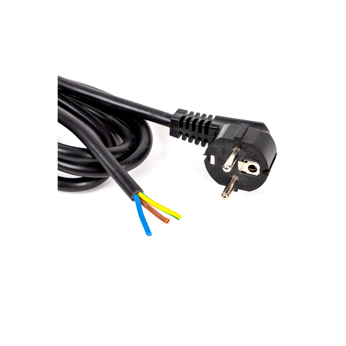 Cordon alimentation noir 3m avec câble de 3G1.5mm2 avec fiche 2P+T