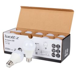 Lot de 10 Ampoules LED SMD E27 A60 9W Blanc neutre