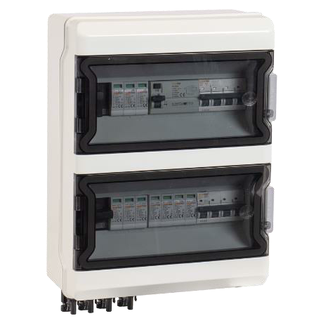 Coffret photovoltaïque DC 2 voies-AC 22kW triphasé avec interrupteur différentiel type B